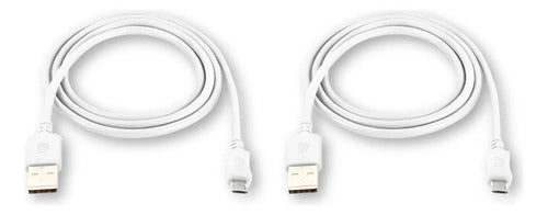 Cable Microusb Android Carga Datos Flat Griffin 3m Pack 2 Blanco