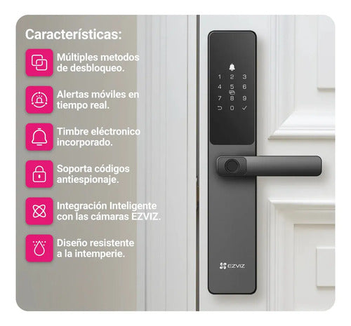 Ezviz Cs-dl05 Cerradura Inteligente Con Huella Dactilar Color Gris Black