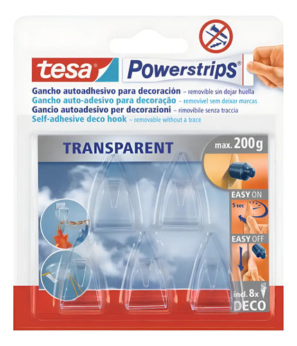 Gancho Adhesivos Decoración Transparentes 5 Unidades Tesa Transparente