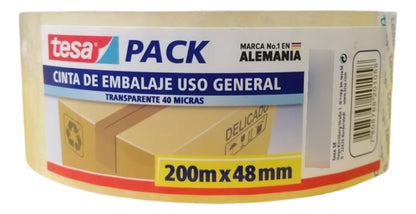 Cinta Embalaje Uso General Transparente 200mx48mm Tesa