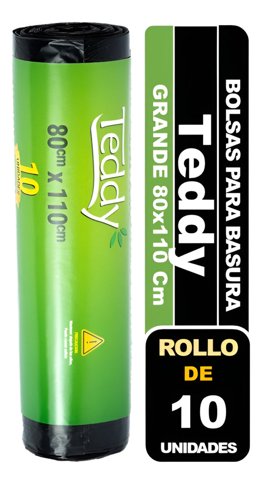 Bolsa Basura Teddy 80x110 Cm Grande 10 Und Limpieza