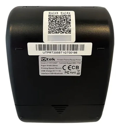 Impresora Térmica Portátil 58mm Bt + Usb Ut-prt205bt Negro