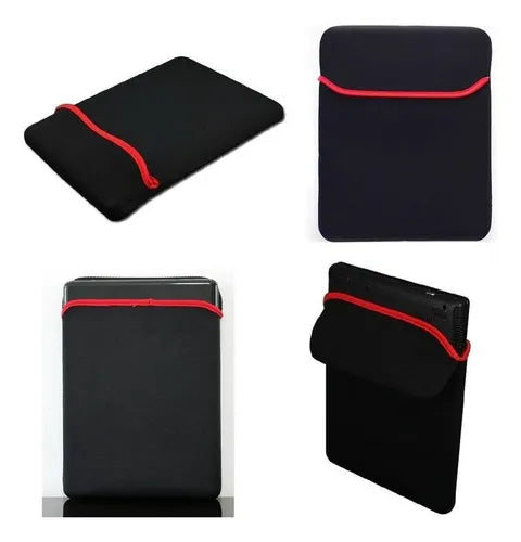 Fundas Notebook 14 Neopreno Reversible Negro Con Rojo Pack 2 Negro/rojo