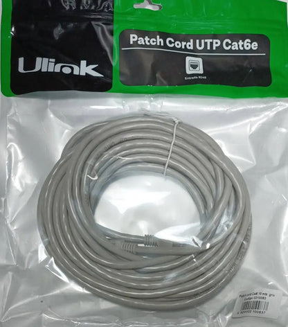 Cable De Red Patch Cord, Cat. 6 Gris Rj-45 Ulink - 10 Metros