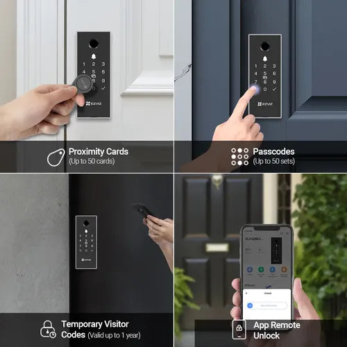 Cerradura Inteligente Dl03 Huella Código Acceso Ezviz Negro/gris