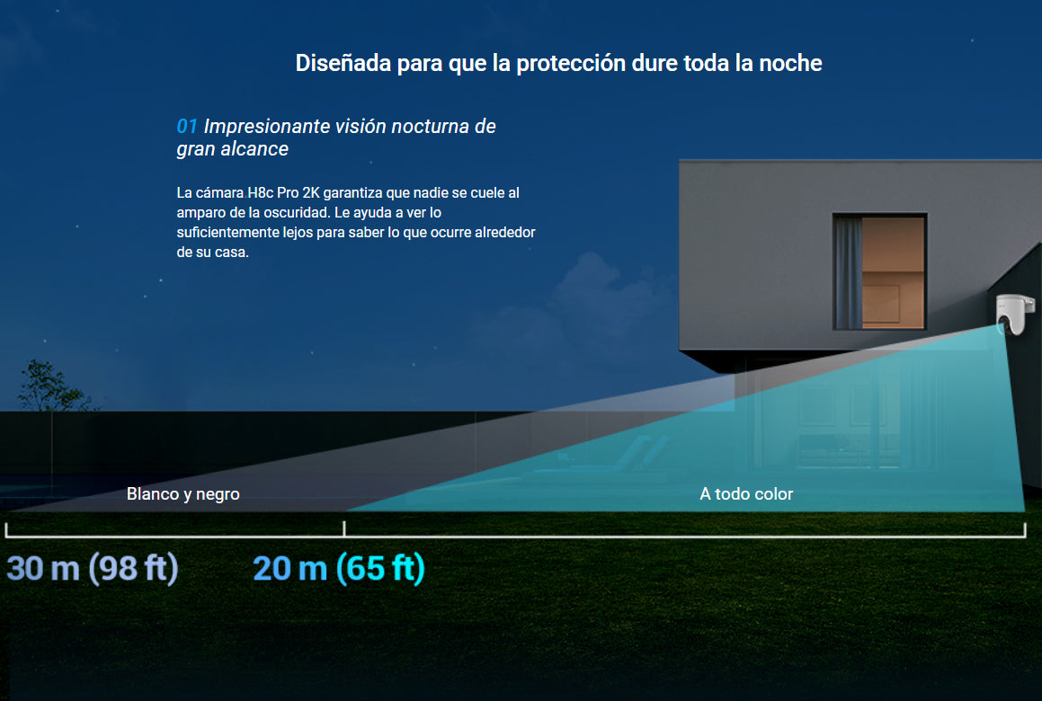 Cámara Panorámica Pt 360 Wifi H8c Pro 2k Ia Ezviz