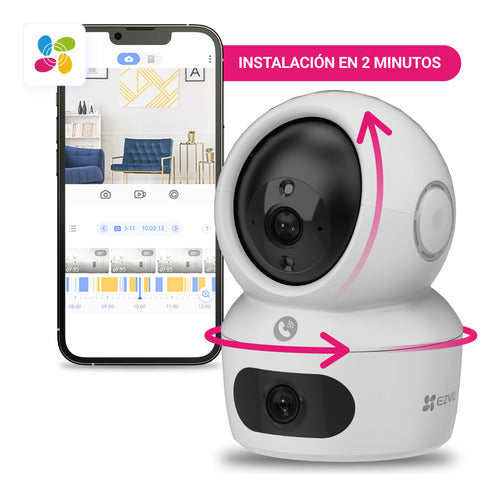 Cámara Pt Inteligente Wifi H7c Dual 2k + Panoramica Ezviz - Blanco