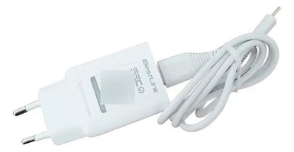 Cargador Cable Dual Usb A Tipo C Usb C 2.1 Amp Certificado Blanco