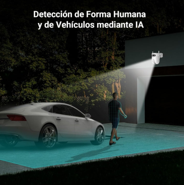 Cámara Panorámica Pt 360 Wifi H9c Dual 2k Exterior Ia Ezviz