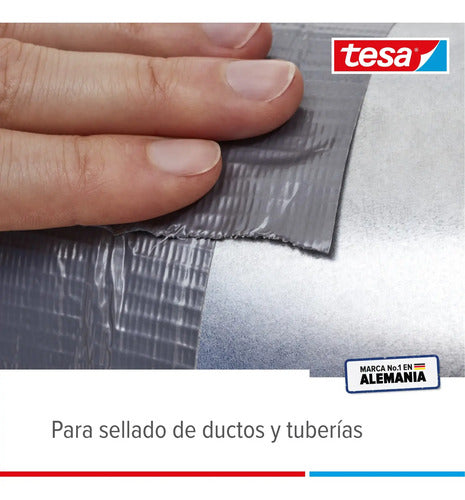 Cinta Duc Tape 10 Mt X 50mm Gris Extra Power  Tesa Plateado Cinta