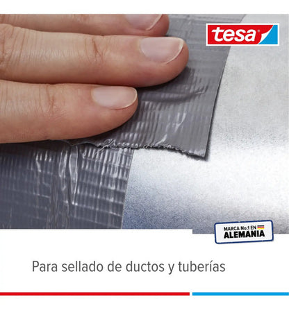 Cinta Duc Tape 10 Mt X 50mm Gris Extra Power  Tesa Plateado Cinta