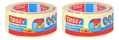 Pack 2 Cintas De Enmascarar Masking Tape Tesa 40mt X 48mm Blanco Lisa