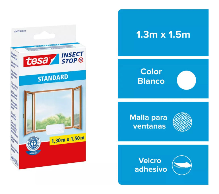 Pack X 3 Malla Mosquitera Ventanas 1,3m X 1,5m Blanca Tesa