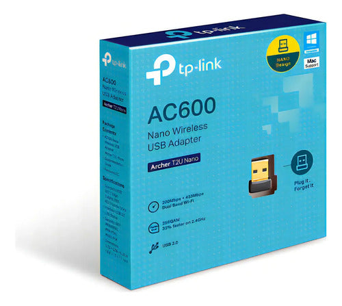 Adaptador Usb Wifi Tplink T2u Nano Dualband Ac600 Pack 2