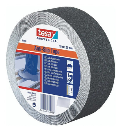 Cinta Antideslizante 50mm X 15m Para Piso Escalera Tesa Fs Color Negro