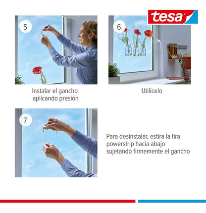 Pack X 2 Gancho Adhesivo Superficies Transparentes Tesa