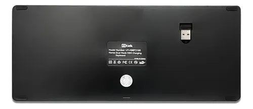 Teclado Inalámbrico Bluetooth Recargable 2,4ghz Y  Usb Negro Español Latinoamérica