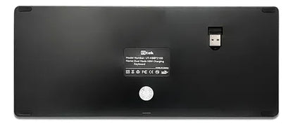 Teclado Inalámbrico Bluetooth Recargable 2,4ghz Y  Usb Negro Español Latinoamérica