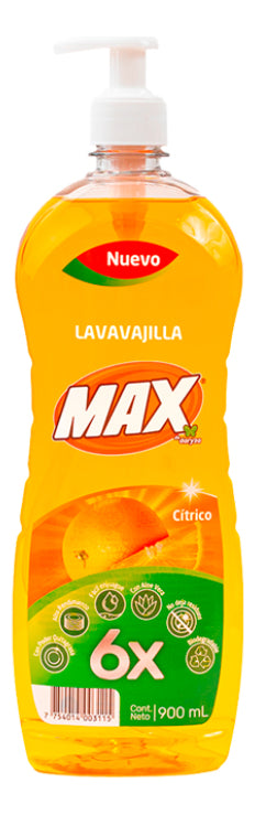 Lavaloza Liquido Max 900ml Alto Rendimiento Aroma Cítrico