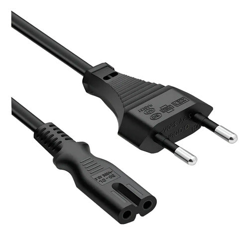 Pack 2 Cable Poder Tipo 8 Enchufe Nacional