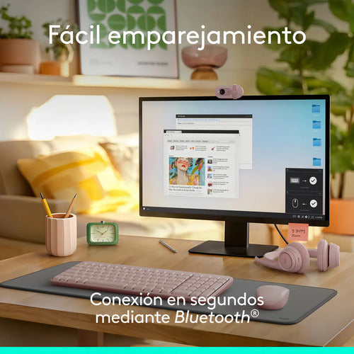 Teclado Inalámbrico Bluetooth Logitech K250 Rosado Rosa Español España
