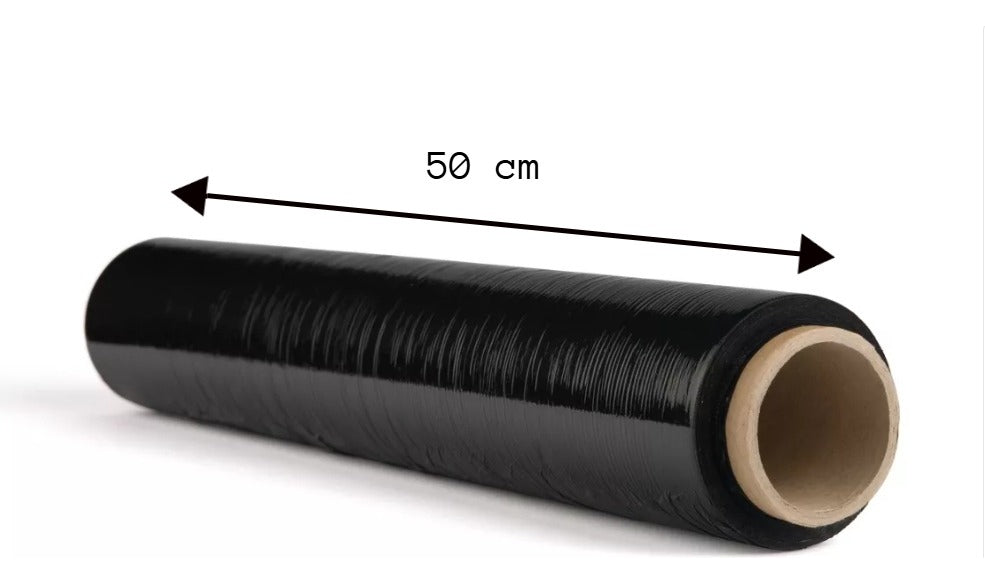 Film Stretch Embalaje Negro Alusa 260m X 50cm 1.9kg Grosor 2