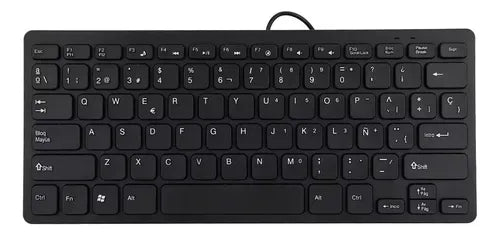 Mini Teclado Usb 78 Teclas Compacto Portable Pack 2 Unidades Negro Español Latinoamérica