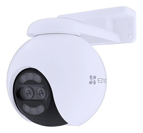 Cámara Seguridad Wifi H80x 4k Ezviz Lente Dual 8mp + 2mp 4mm Deteccion Personas Y Vehiculos Con Ia Blanco
