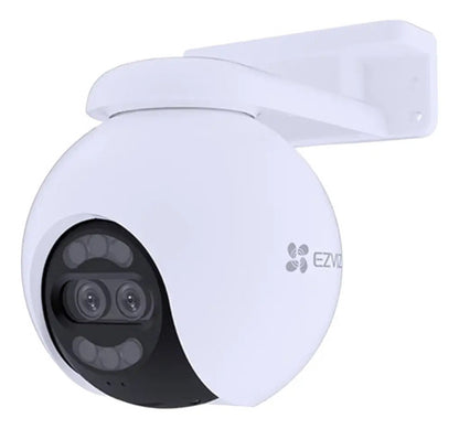 Cámara Seguridad Wifi H80x 4k Ezviz Lente Dual 8mp + 2mp 4mm Deteccion Personas Y Vehiculos Con Ia Blanco