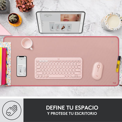 Alfombrilla Escritorio Mouse Pad Logitech Rosa Grande Xl