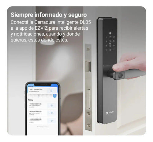 Cerradura Inteligente Dl05 Wifi Huella Wbcp Ezviz Pack 2 Negro