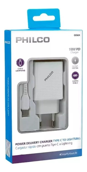 Cargador Philco Rápido 3.0 Compatible Con Lightning 18w
