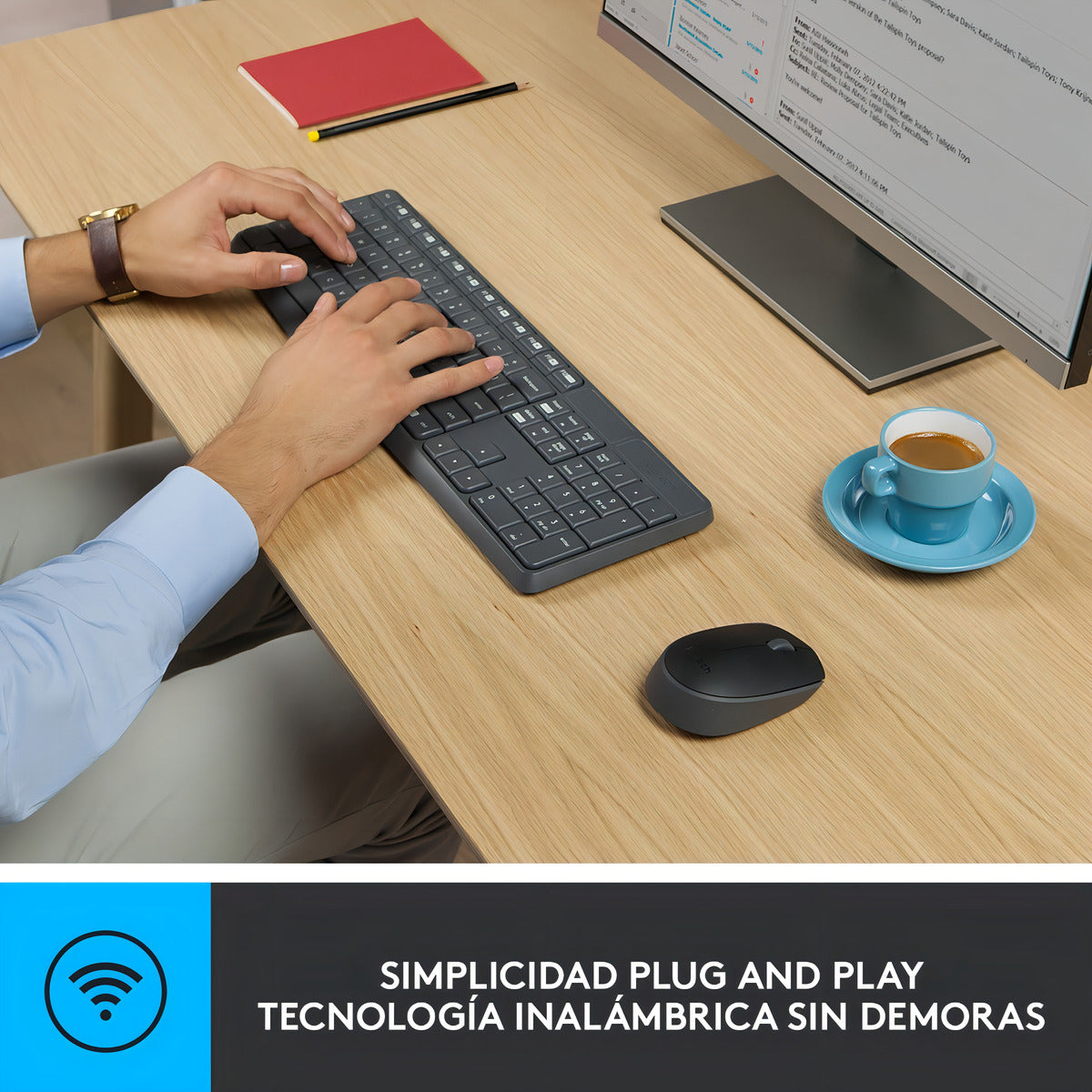 Kit Teclado Mouse Inalámbrico Mk235 Logitech Español España