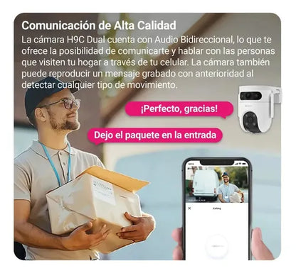 Pack 2 Cámara Inteligente Exterior H9c 3k Full Hd Wifi Ezviz Blanco