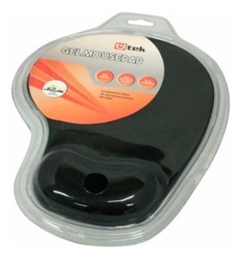 Mousepad Con Apoya Muñecas Ergonomico Gel Negro Utek
