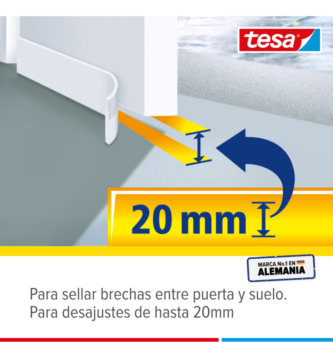 Tesamoll Universal Puertas Umbral 38mm X 1mt Blanco Tesa