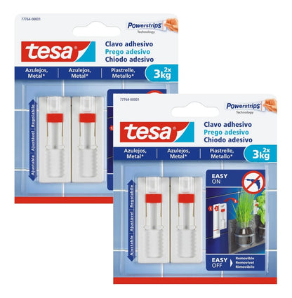 Pack 2 Clavo Adhesivo Ajustable Para Azulejos Y Metal 3 Kg