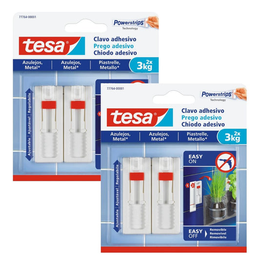 Pack 2 Clavo Adhesivo Ajustable Para Azulejos Y Metal 3 Kg