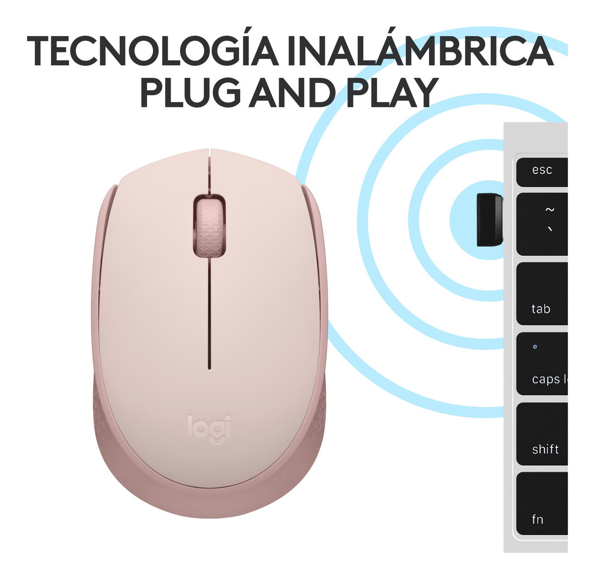Mouse Inalámbrico Usb Logitech M170 Rosado