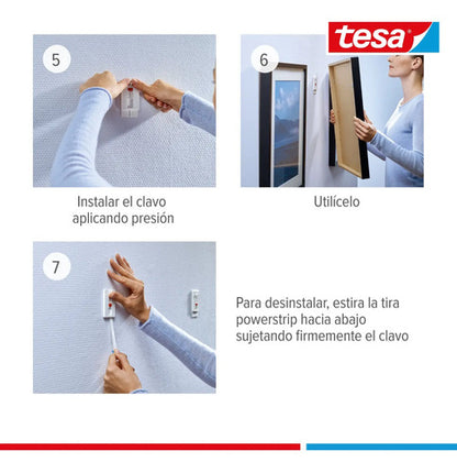 Clavo Adhesivo Ajustable Tesa Superficies Delicadas 2kg Gk