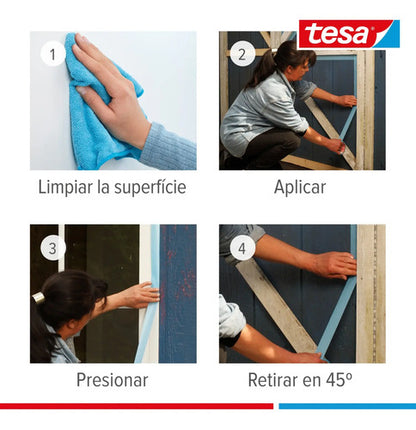 Cinta Masking Tape Exterior 25mt X 38mm Tesa Azul Acero Masking Tape