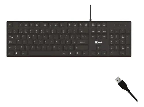 Teclado Alámbrico Usb Slim Plug And Play Multimedia Pack 2 Negro Español Latinoamérica