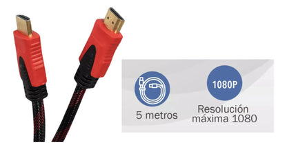 Cable Hdtv Mallado Full Hd Con Filtro 5mts Resistente
