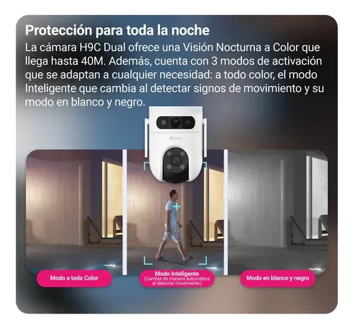 Cámara Doble Lente 3k 5mp+5mp Color Blanco Ezviz Cs-h9c/10mp