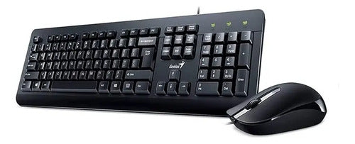 Kit Teclado Mouse Alámbrico Usb Genius Km-160 Español Genius Negro