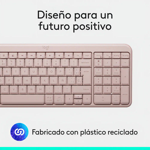 Teclado Inalámbrico Bluetooth Logitech K250 Rosado Rosa Español España