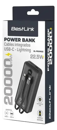 Power Bank 20000mah Bestlink 22.5w Carga Rapida Pantalla Negro