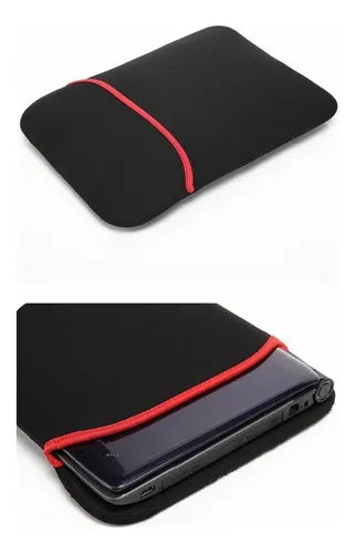 Fundas Notebook 14 Neopreno Reversible Negro Con Rojo Pack 2 Negro/rojo