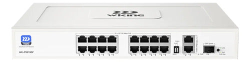 Switch Poe 16 Puertos Wiking Wk-ps219gf 180w 10/100mbps 250m