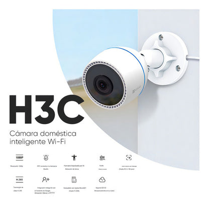 Cámara Seguridad Exterior Wifi H3c 2mp Visión Nocturna Ezviz Blanco